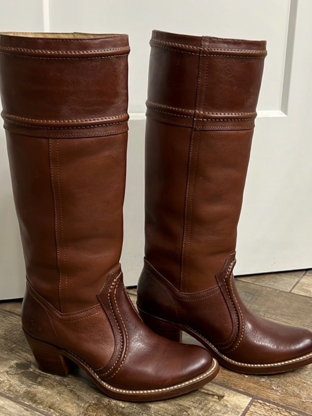 Frye Rich Chestnut Leather Knee Boots